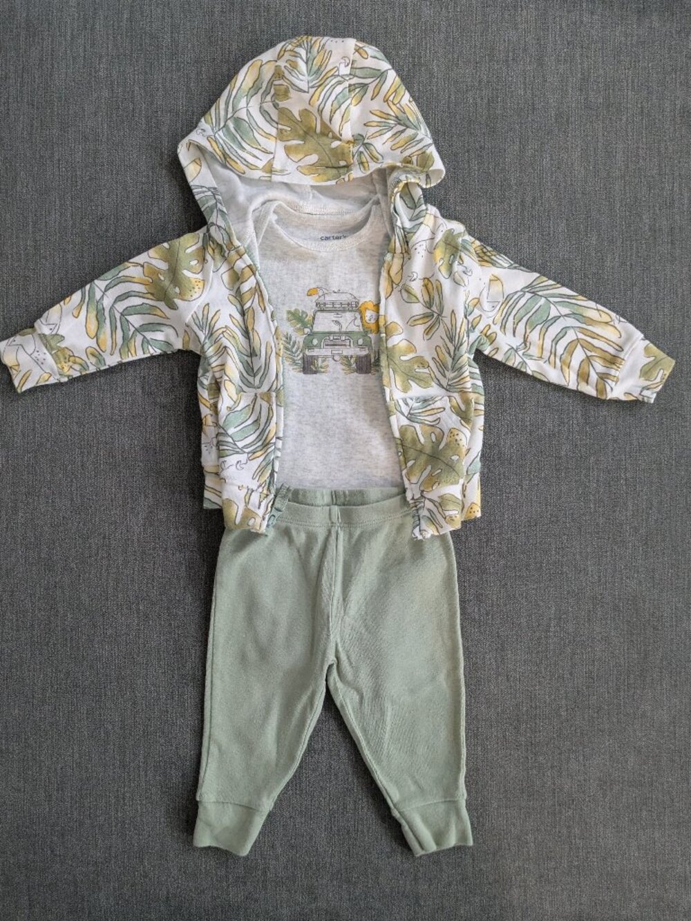 Carter's 3-Piece Tropical Hoodie Jacket Set